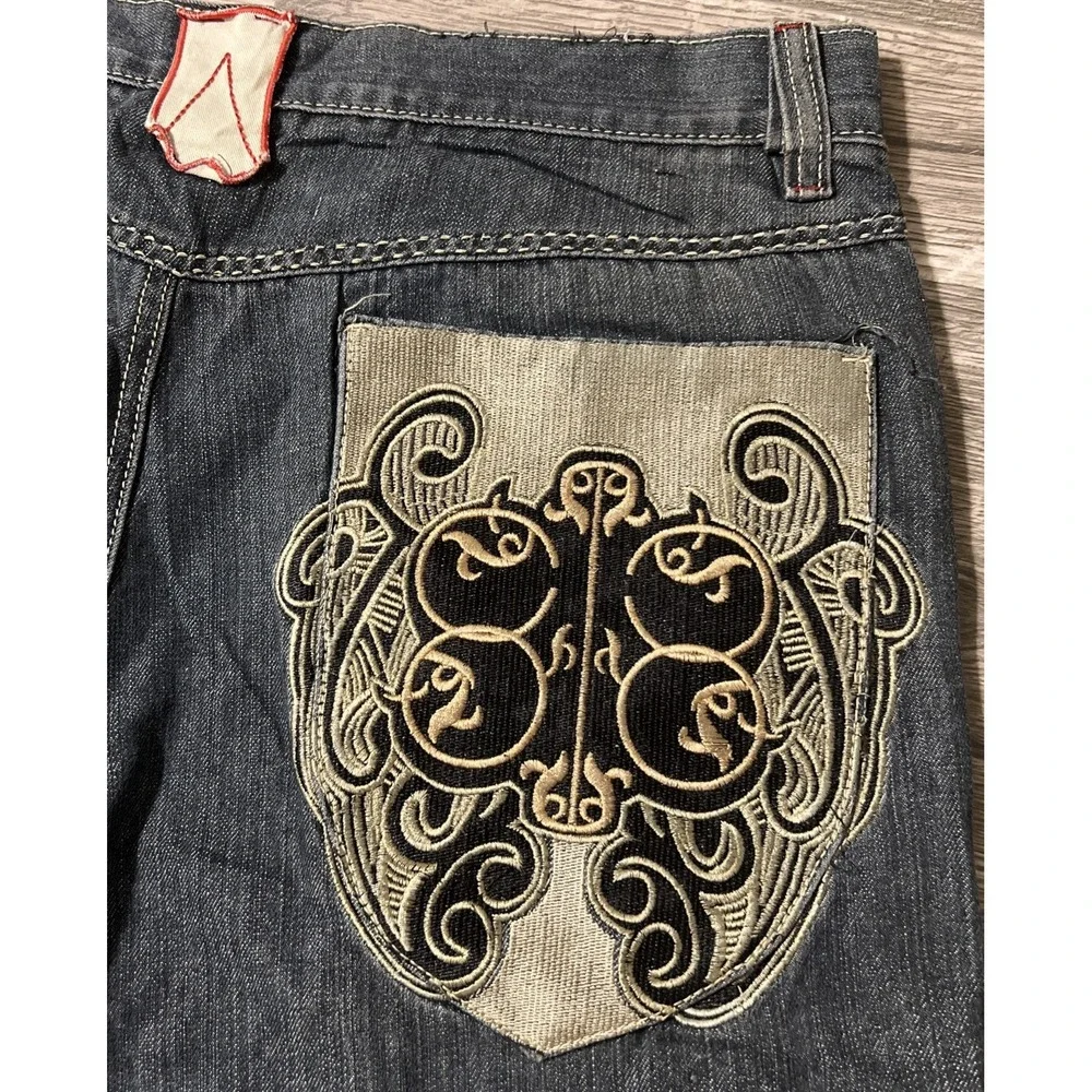 Vintage Coogi Y2K Baggy Skater Black Denim Jean Shorts Size 38x15 (38x13)